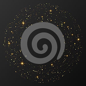 Abstract gold glowing halftone dotted background