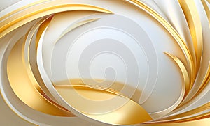 Abstract gold illustration with wavy forms. Elegance composition. AI generated