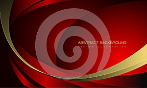 Abstract gold line red metallic curve dynamic overlap shadow design modern futuristic luxury creative background vector