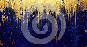Abstract Gold and Navy Artistic Composition