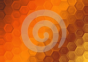 Abstract Gold and Orange Gradient Hexagon Background Vector Illustration