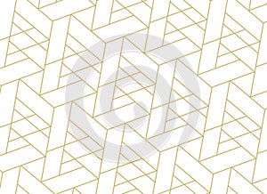 Abstract gold polygon shape, geometric texture background, triangle and hexagon, vector illustration, line art
