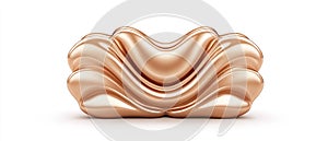 Abstract Rose Gold Wave Sculpture