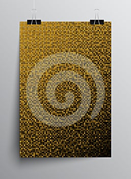 Abstract gold sequin glitter or sparkle template