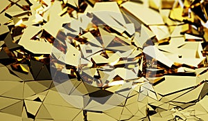 Abstract Gold Shattered Surface Background