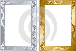 Abstract gold and silver frame