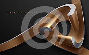 Abstract gold and silver geometric objects background