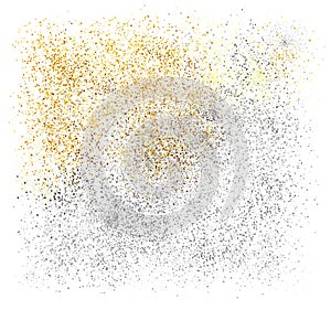 Abstract gold and silver glitter background. Bright sparkles fo