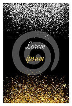 Abstract gold and silver glitter background. Golden sparkles for