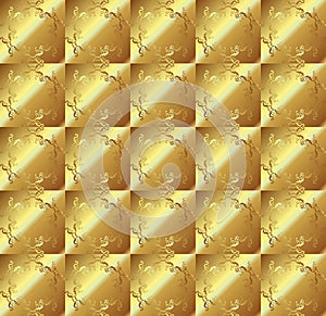 Abstract gold tartan pattern