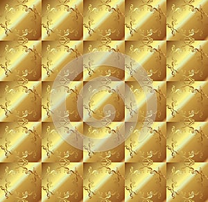 Abstract gold tartan pattern photo