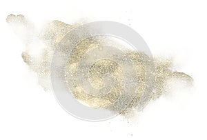 Abstract gold texture spot. Golden scattering