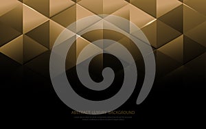 Abstract gold triangle shapes and luxury pattern background