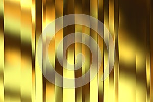 Abstract gold vertical metallic fabric geometric shape golden waving with reflex background
