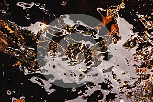 Abstract gold water waves with reflectio photo