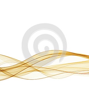 Abstract gold wavy on white background with golden color smooth curves wave lines for luxury background. eps 10