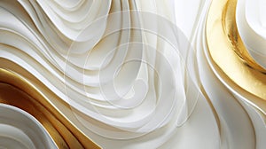 Abstract Gold and White Wave Pattern Background