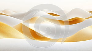 Abstract Gold And White Wavy Landscape