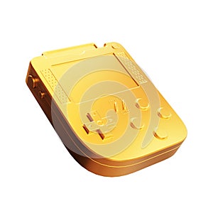 Abstract Golden Arcade Old School Joypad, Gamepad or Game Console. 3d Rendering