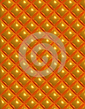 Abstract golden background with bulging rectangles, 3d rendering illustration
