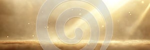 Abstract Golden Background With Dust Particles And Light Rays, Festive Celebration Backdrop