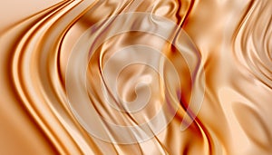 Abstract golden background. Golden wave surface 3d render. Chic yellow metal texture. Liquid gold