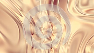 Abstract golden background. Golden wave surface 3d render. Chic yellow metal texture. Liquid gold