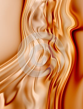 Abstract golden background. Golden wave surface 3d render. Chic yellow metal texture. Liquid gold