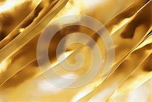Abstract golden background with gradient waves lines and shadows