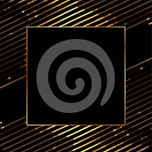 abstract and golden blank frame dark background for a premium look