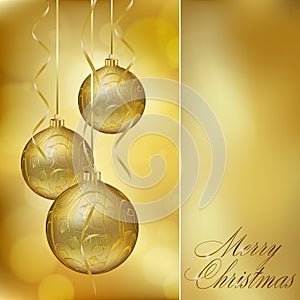 Abstract golden christmas postcard