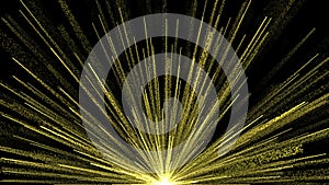 Abstract Golden Creative Rain Background With Shiny Effect. Starburst Glamorous Golden Light Particles Trail Effect. Glittering Pa