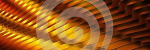 Abstract golden curves banner with reflections