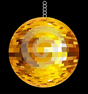 Abstract golden disco ball