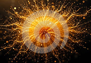 Golden Energy Burst Abstract Light Explosion