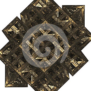 Abstract Golden Geometric Pattern