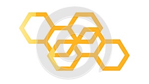 Abstract Golden Interlocking Honeycomb Pattern, vector design Generative AI