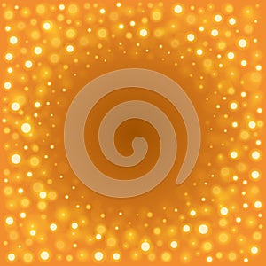 Abstract Golden Light Bokeh Background Vector Illustration.