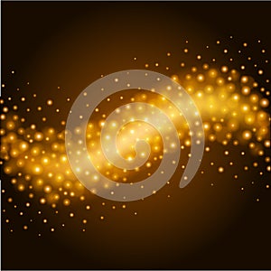 Abstract Golden Light Bokeh Background Vector Illustration.