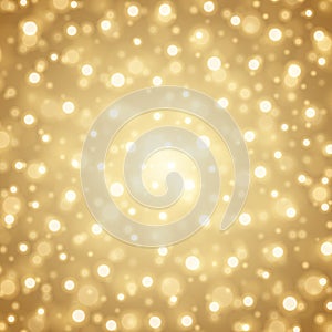 Abstract Golden Light Bokeh Background Vector Illustration.