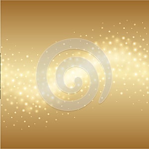 Abstract Golden Light Bokeh Background Vector Illustration.