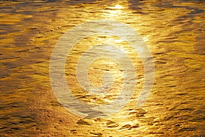 ABSTRACT- Golden Light on a Calm Sea