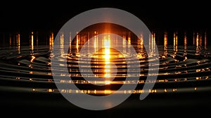 Abstract Golden Light Reflections on Water Surface