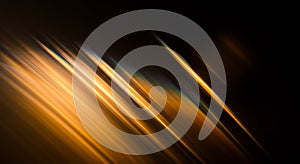 Abstract Golden Light Streaks on Dark Background