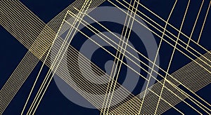Abstract Golden Lines on Dark Blue Background