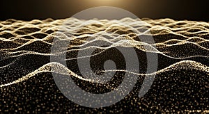 Abstract Golden Particle Waves on a Dark Background particles flowing