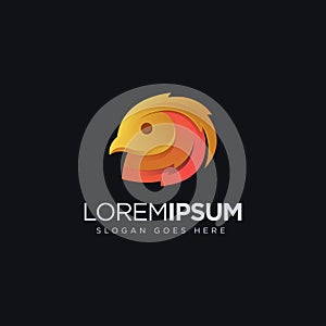Abstract golden pheasant logo icon vector template
