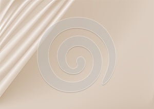 Abstract golden silk vector background luxury white cloth or liquid wave. Abstract or white fabric texture background.