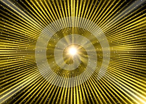 Abstract Golden Star Blast in Outer Space