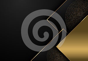 Abstract golden template design of luxury style artwork decorative with gradient black style. Overlapping with layers and copy